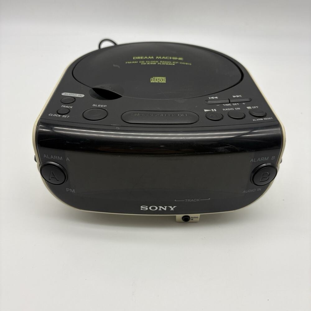 Sony Dream Machine CD Player Alarm Clock AM/FM Radio ICF-CD815 Tested Works